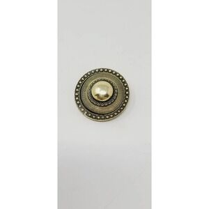 Vintage W. Germany women accessory round scarf clip gold tone